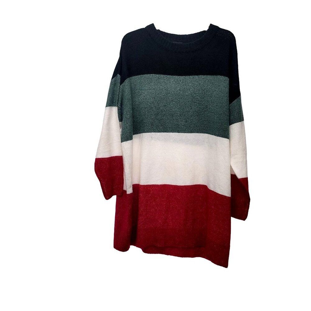 Esmara Color Block‎ Stripe Sweater Size XL (16-18) Wool Blend  Crew Neck Sweater